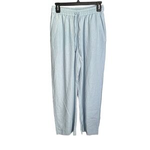 Zara Baby Blue Drawstring Linen blend Pants Size S